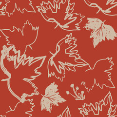 seamless leaves handdrawn pattern illüstration.shape,wallpaper, decoration, fabric