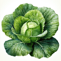 Fototapeta premium watercolor Cabbage clipart, Generative Ai