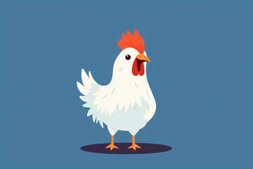 Foto op Canvas A cartoon illustration of a chicken to raise awareness for animal cruelty © Tarun