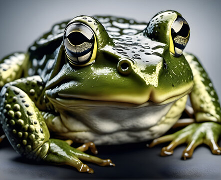 Majestic Goliath Frog: A Close-Up Portrait of Nature's Giant. generative AI