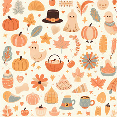 Thanksgiving flat design pattern