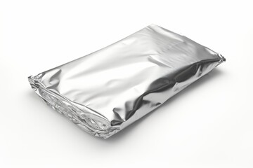 An aluminium paper foil wrapped and isolated on a white background - obrazy, fototapety, plakaty