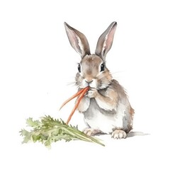 white rabbit with a carrot