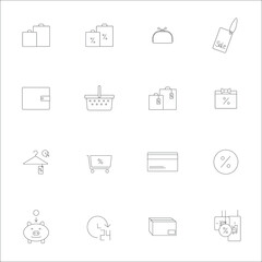 shopping icons line set