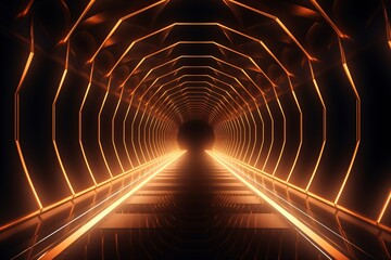 Golden light tunnel for fast motion and time travel