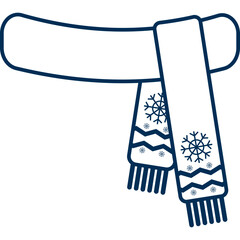 Winter Scarf Line Icon 