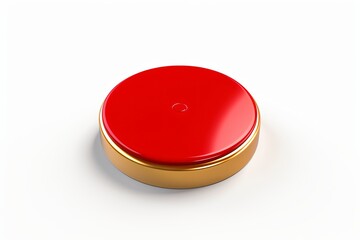 A red button isolated on a white background