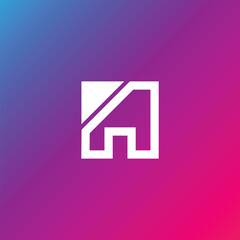 LETTER A SQUARE ICON LOGO TEMPLATE VECTOR