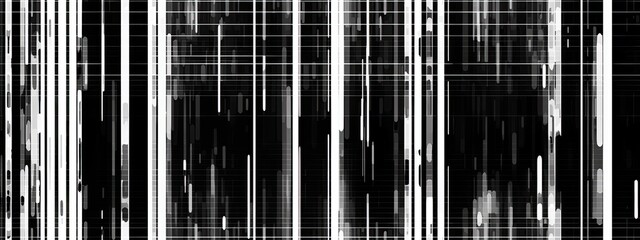 Seamless black and white retro VHS scanlines or TV signal static noise pattern. Tileable vintage grunge analog television screen or video game pixel glitch damage dystopiacore background texture