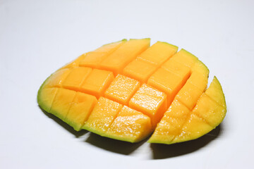 Ripe mango isolated,over white background