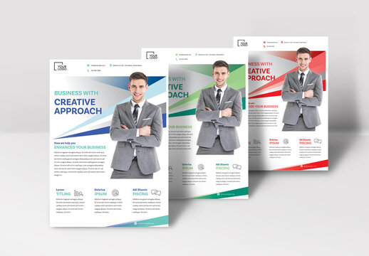 Corporate Flyer with Geometric Elements