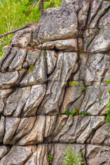 Magnificent rocks of the Arakul shikhan in the Chelyabinsk region on a summer day