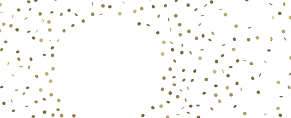 Golden serpentine confetti on transparent background. luxury isolated