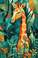giraffe in the jungle