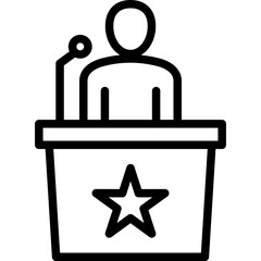 Podium Outline Icon
