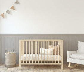 Nursery interior. 3d render.
