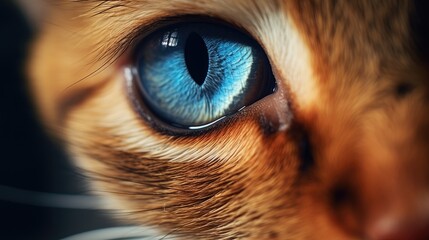 One eyed cat with infection looking at camera eye teary and discolored Possible causes conjunctivitis feline herpes virus or allergy - obrazy, fototapety, plakaty