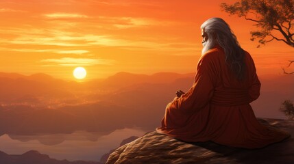 Sai Baba Indian deity morning backdrop