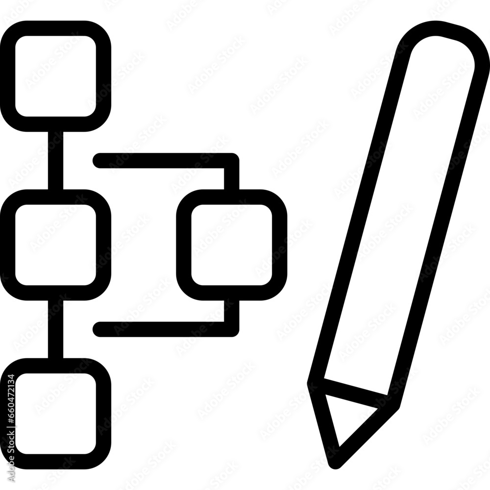 Poster flow chart outline icon