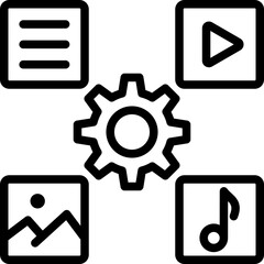 Content Management Outline Icon