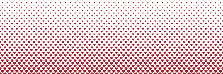 Horizontal red heart shape design on white for pattern and background,Christmas background
