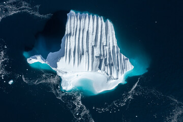 greenland iceberg aerial drone view