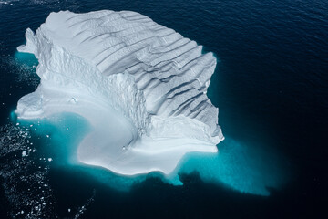 greenland iceberg aerial drone view