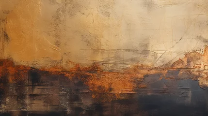 Foto op Plexiglas parede arte textura abstrata em  Tons terrosos, cobre e dourado © Alexandre
