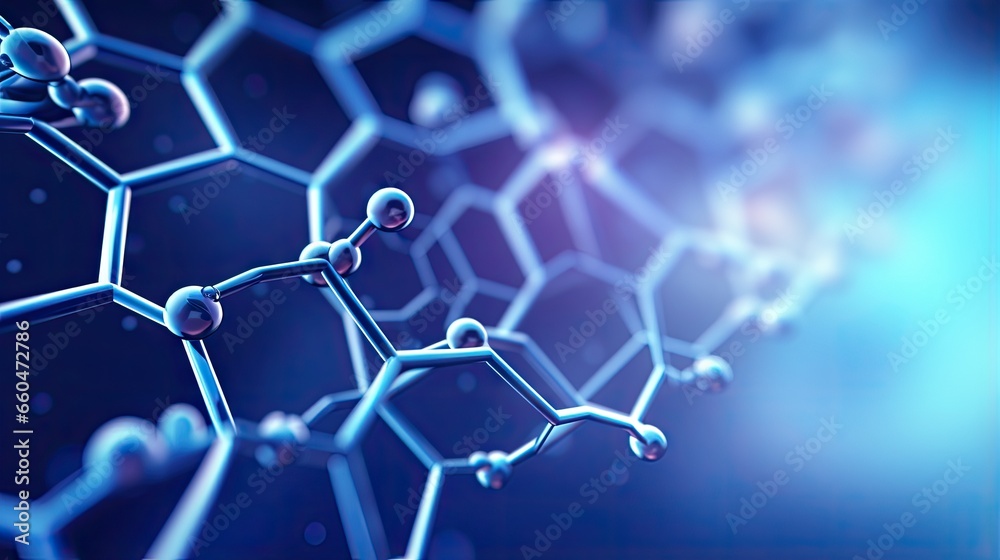 Poster scientific cosmetic technology 3d rendering of hexagon design