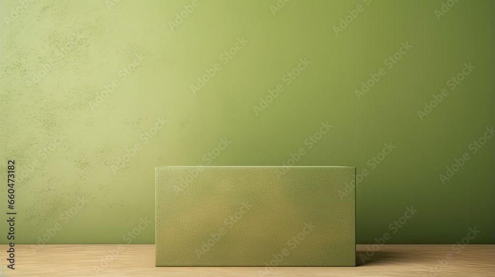 Poster olive green gradation on recycled cardboard background with minimal design space