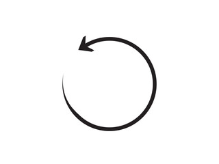 Black circle vector arrow. sign of synchronize and connection. 