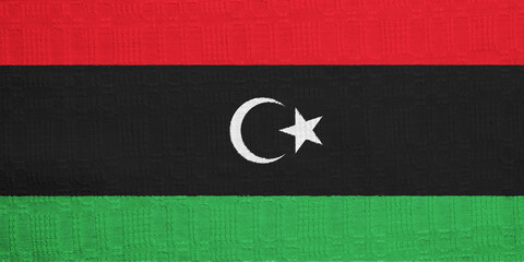Flag of State of Libya on a textured background. Concept collage. - obrazy, fototapety, plakaty