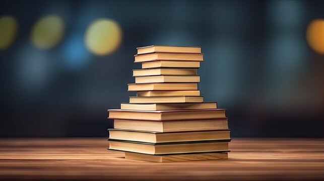Online course education or e learning depicted by computer study technology and a book icon on a stack of wooden blocks