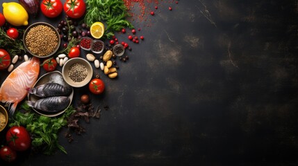 Obraz na płótnie Canvas Mediterranean cooking on slate