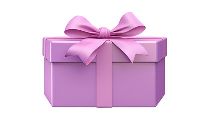 Fototapeta premium purple gift box isolated on transparent background cutout