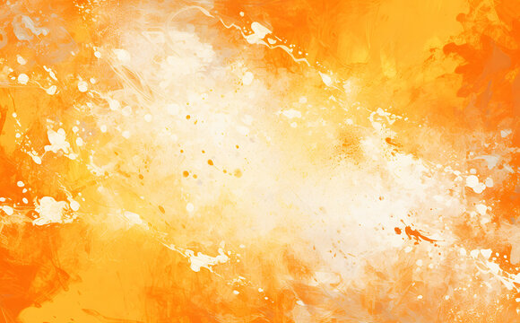 Abstract Hand Painted Orange Background