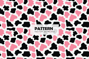 Abstract pink and black shapes seamless repeat pattern