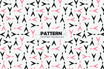 Abstract lines pink and black shape seamless repeat pattern