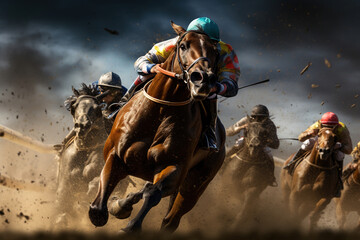 Naklejka premium Derby horse racing