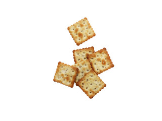 soda cracker / saltine cracker / stack of cookies