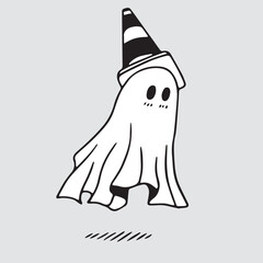 Ghost with cone on head