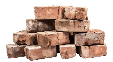 Obraz premium Old red bricks cut out
