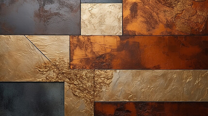 textura de parede pedra ferro grunge  em tons terrosos, cobre e dourado