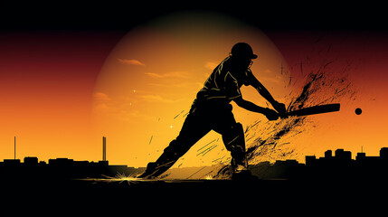 Obraz premium silhueta Cricket Batsman