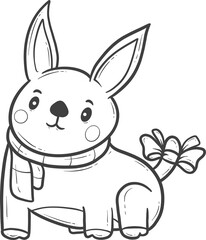 cute animal winter outline