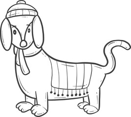cute animal winter outline