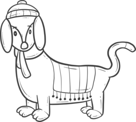 cute animal winter outline