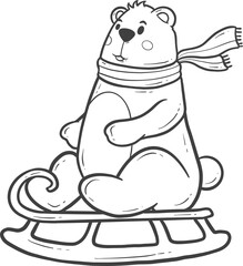 cute animal winter outline