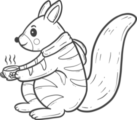 cute animal winter outline