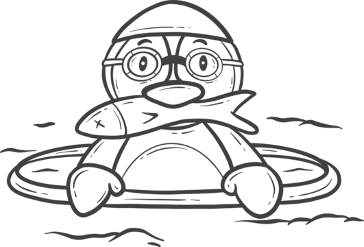 cute animal winter outline